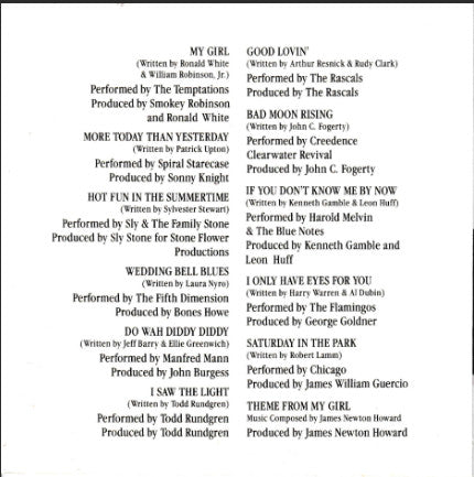 Various : My Girl (Original Motion Picture Soundtrack) (CD, Comp)