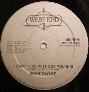 Sean Taylor : Come Back To Me / I Can't Live Without You (12")