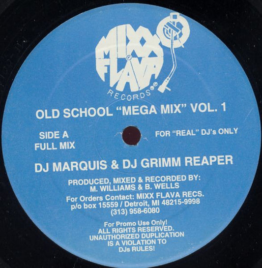 DJ Marquis & DJ Grimm Reaper : Old School "Mega Mix" Vol. 1 (12", Promo)
