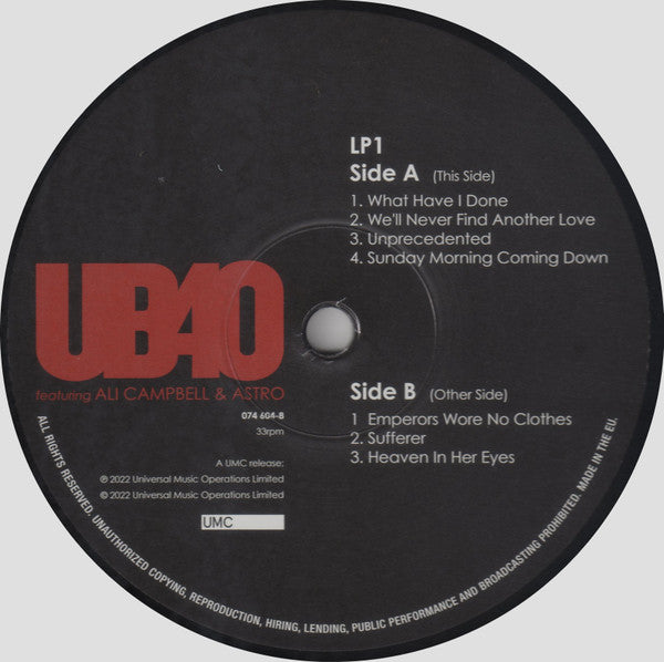 UB40 (2) : Unprecedented (2xLP, Album)