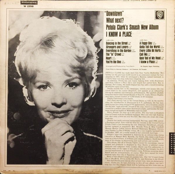 Petula Clark : I Know A Place (LP, Album, Mono)