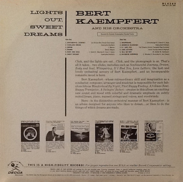 Bert Kaempfert & His Orchestra : Lights Out, Sweet Dreams (LP, Album, Mono)