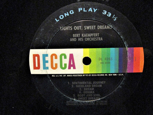 Bert Kaempfert & His Orchestra : Lights Out, Sweet Dreams (LP, Album, Mono)