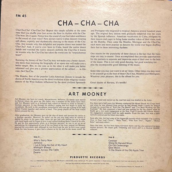 Art Mooney (2) : Cha Cha Cha (LP, Album)