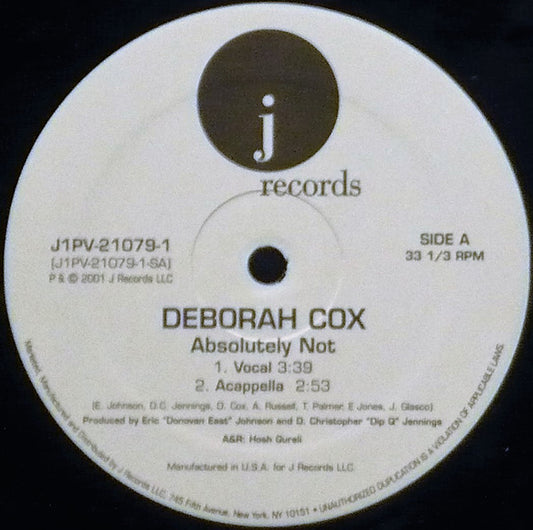 Deborah Cox : Absolutely Not (12")