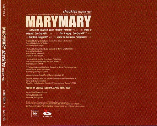 Mary Mary : Shackles (Praise You) (CD, Single)