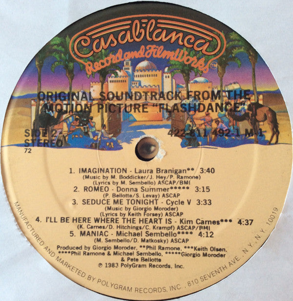 Various : Flashdance (Original Soundtrack From The Motion Picture) (LP, Album, 72,)