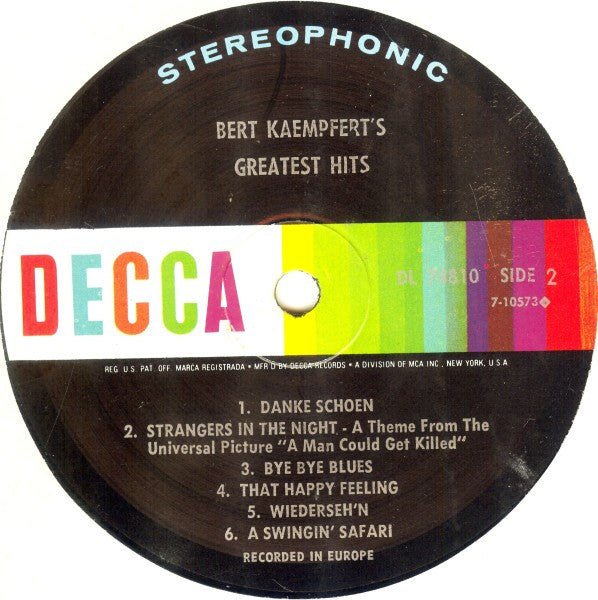 Bert Kaempfert & His Orchestra : Bert Kaempfert's Greatest Hits (LP, Comp)