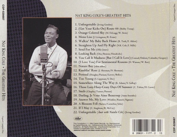 Nat King Cole : The Greatest Hits (CD, Comp, Club, RE)