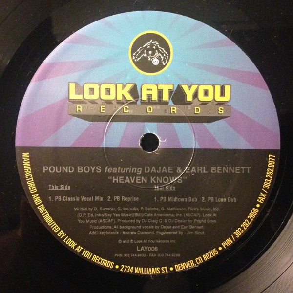 Pound Boys Featuring Dajaé & Earl Bennett : Heaven Knows (12")