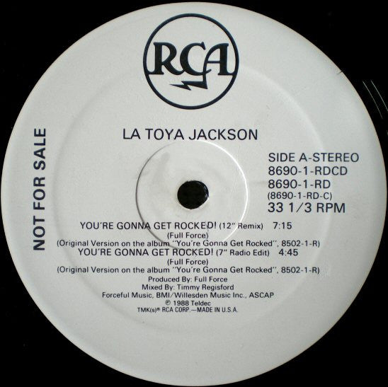 La Toya Jackson : You're Gonna Get Rocked (12", Promo)