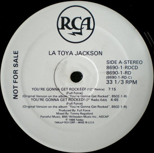 La Toya Jackson : You're Gonna Get Rocked (12", Promo)