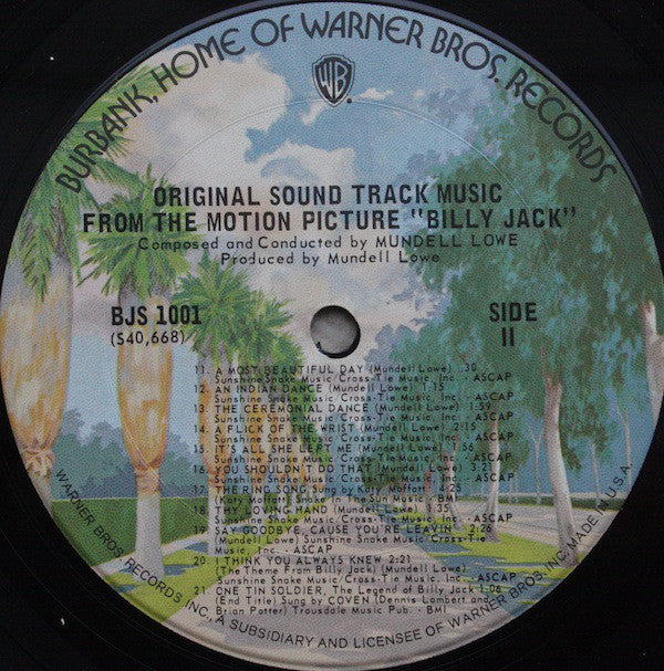 Various : Original Sound Track Music From The Motion Picture "Billy Jack" (LP, Album, RE)