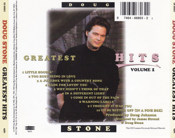 Doug Stone : Greatest Hits Volume 1 (CD, Comp, RP)