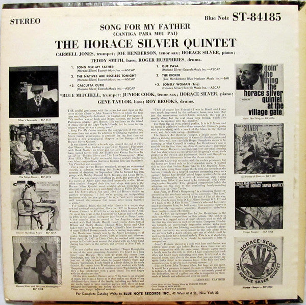 The Horace Silver Quintet : Song For My Father (Cantiga Para Meu Pai) (LP, Album)