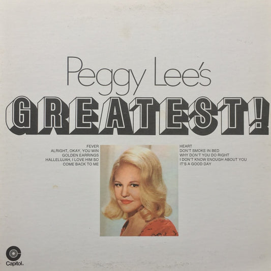 Peggy Lee : Peggy Lee's Greatest! (LP, Comp, RE, Win)