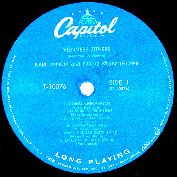 Karl Jancik And Franz Brandlhofer : Viennese Zithers (LP, Mono)
