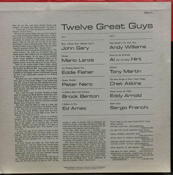 Various : 12 Great Guys (LP, Comp, Ltd)