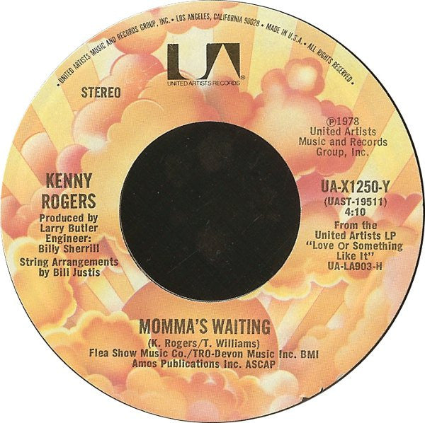 Kenny Rogers : The Gambler / Momma's Waiting (7", Ter)