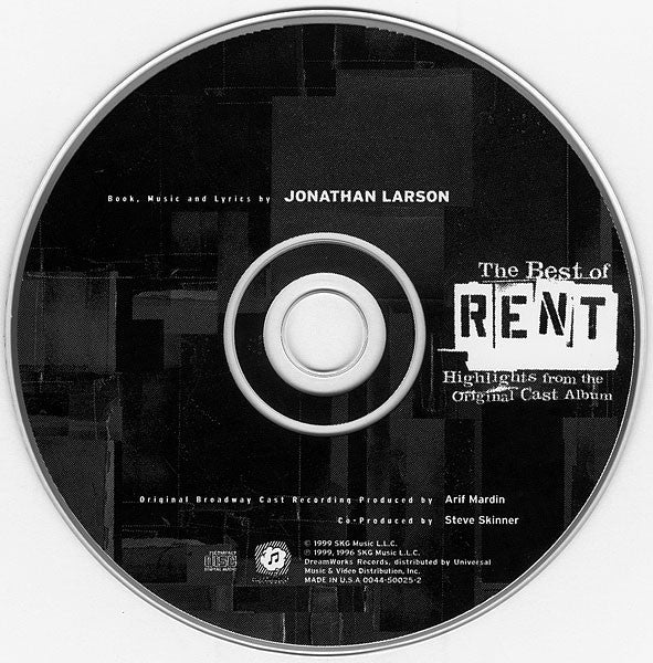 Jonathan Larson : The Best Of Rent - Highlights From The Original Cast Album (CD, Album)