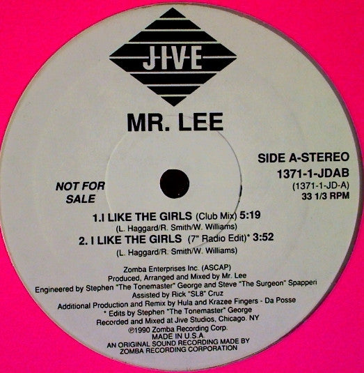 Mr. Lee : I Like The Girls (12", Promo)