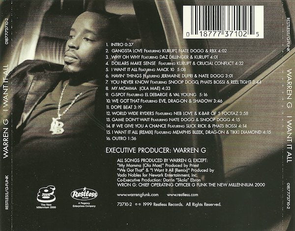 Warren G : I Want It All (CD, Album, RP)