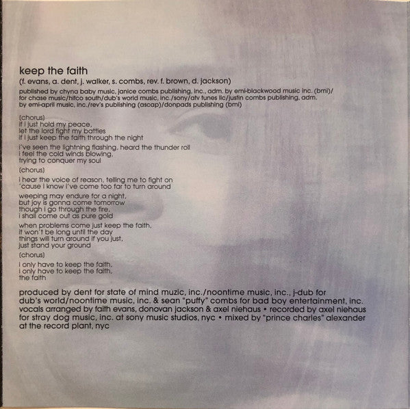 Faith Evans : Keep The Faith (CD, Album)