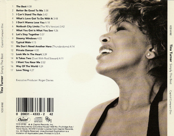 Tina Turner : Simply The Best (CD, Comp, Club, RE, Pit)