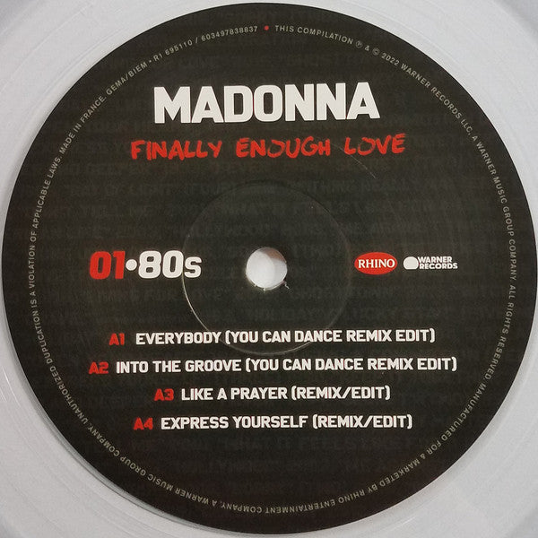 Madonna : Finally Enough Love (2xLP, Comp, RM, Cle)