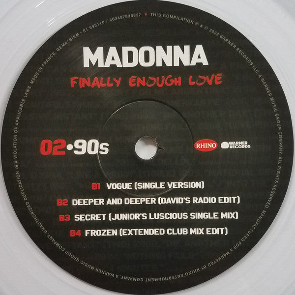 Madonna : Finally Enough Love (2xLP, Comp, RM, Cle)