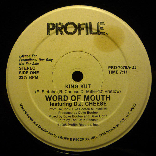 Word Of Mouth (2) Featuring DJ Cheese : King Kut (12", Single, Promo)