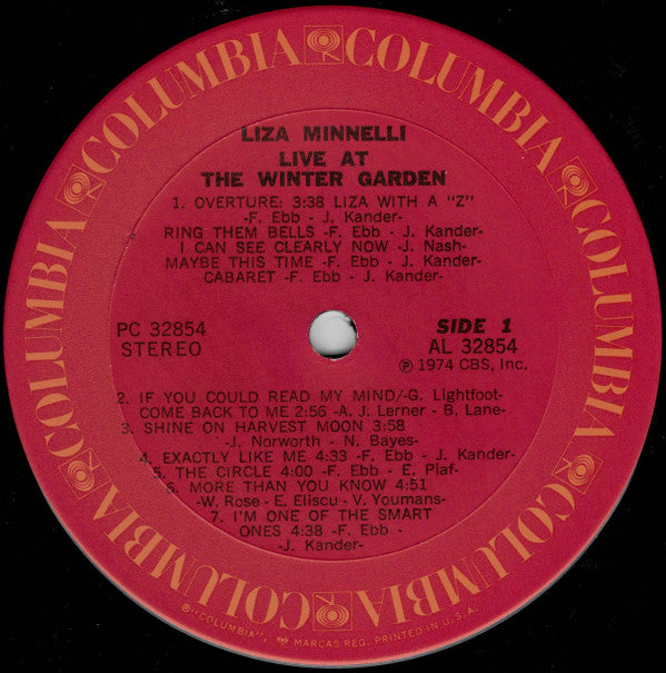 Liza Minnelli : Live At The Winter Garden (LP, Album)