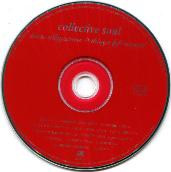Collective Soul : Hints Allegations & Things Left Unsaid (CD, Album, Club, BMG)