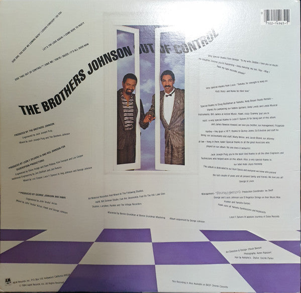 Brothers Johnson : Out Of Control (LP, Album, R P)