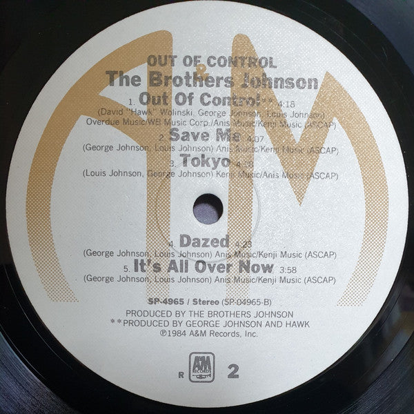 Brothers Johnson : Out Of Control (LP, Album, R P)