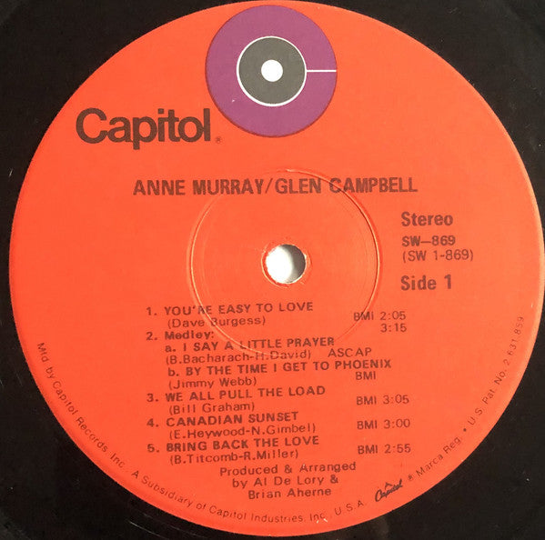Anne Murray / Glen Campbell : Anne Murray / Glen Campbell (LP, Album, Win)