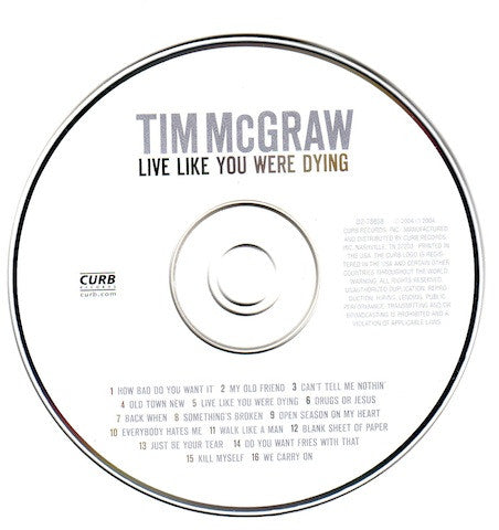 Tim McGraw : Live Like You Were Dying (CD, Album)