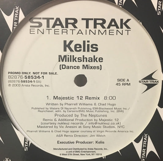 Kelis : Milkshake (Dance Mixes) (12", Promo)