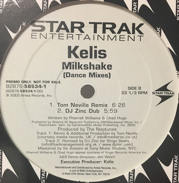 Kelis : Milkshake (Dance Mixes) (12", Promo)
