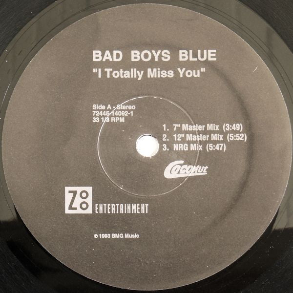 Bad Boys Blue : I Totally Miss You (12", Maxi)