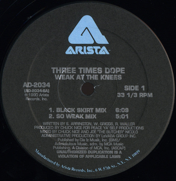 Three Times Dope : Weak At The Knees (12")