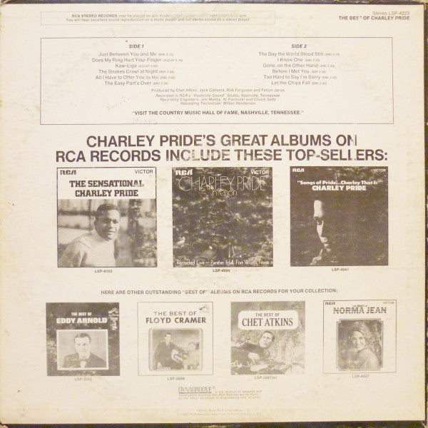 Charley Pride : The Best Of Charley Pride (LP, Comp, RE, Ind)