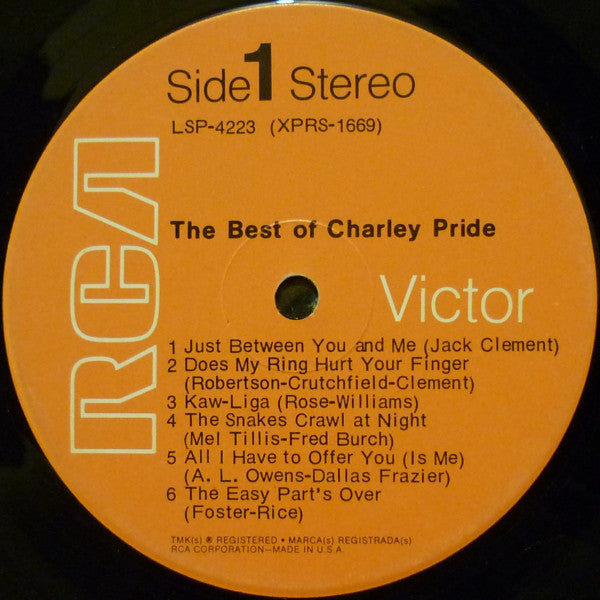 Charley Pride : The Best Of Charley Pride (LP, Comp, RE, Ind)