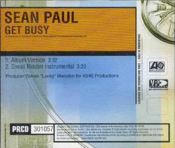 Sean Paul : Get Busy (CD, Single, Promo)