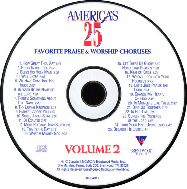 Don Marsh : America's 25 Favorite Praise & Worship Choruses - Volume 2 (CD, Album)