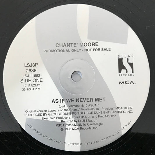 Chanté Moore : As If We Never Met (12", Promo)