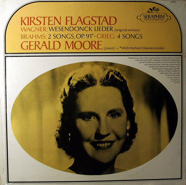 Kirsten Flagstad, Richard Wagner / Johannes Brahms /Herbert Downes Edvard Grieg, Gerald Moore : Wesendonck Lieder (Original Version) / 2 Songs, Op. 91 / 4 Songs (LP, Comp, Mono, RE)