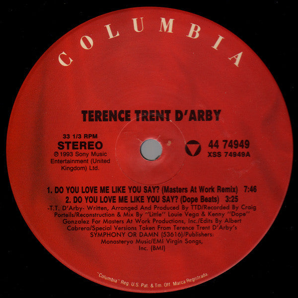 Terence Trent D'Arby : Do You Love Me Like You Say? (12", Single)