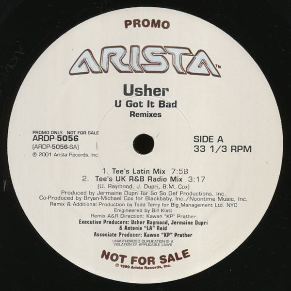 Usher : U Got It Bad (Remixes) (12", Promo)