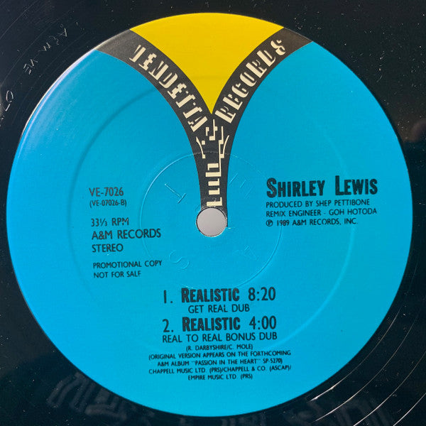Shirley Lewis : Realistic (12", Single, Promo)